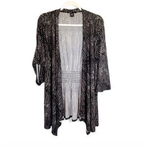 Robert Louis Black & Gray Open Cardigan 1X.  B38
